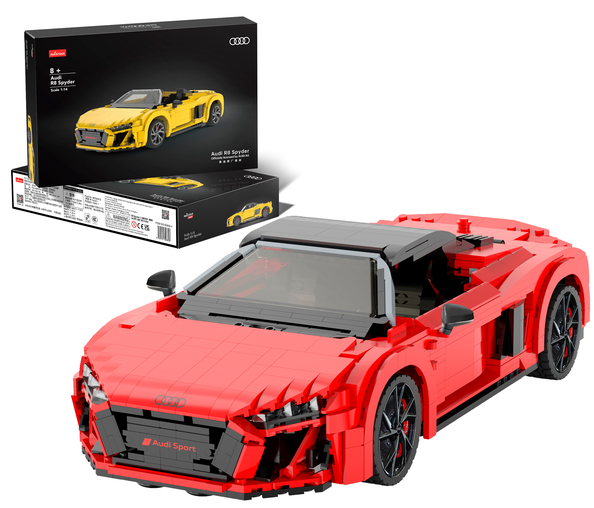 Se AUDI R8 Spyder Byggeklodser sæt Bil 1:14 (Fra 8 år) hos MM Action