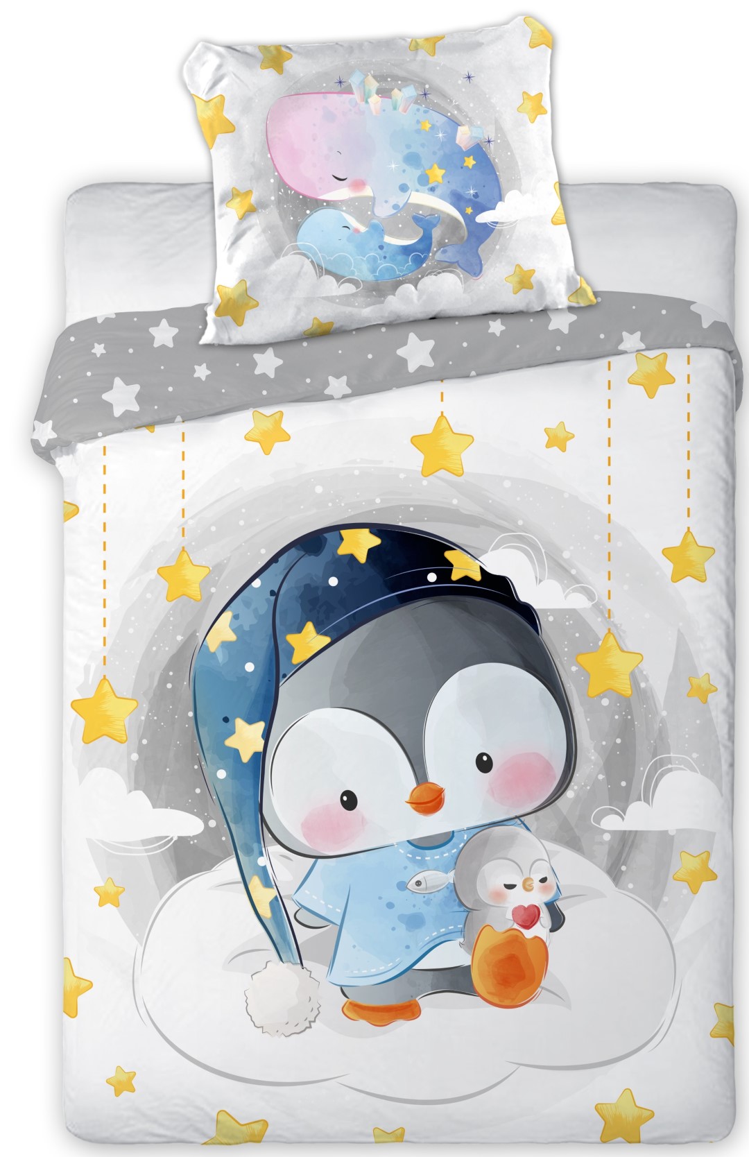 Se Baby Pingvin Junior Sengetøj 100X135 Cm - 100 Procent Bomuld hos MM Action