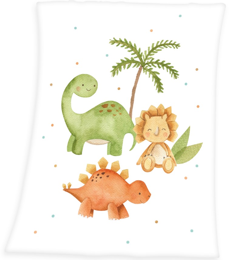 Babybest Dinos Fleece tæppe - 75 x 100 cm