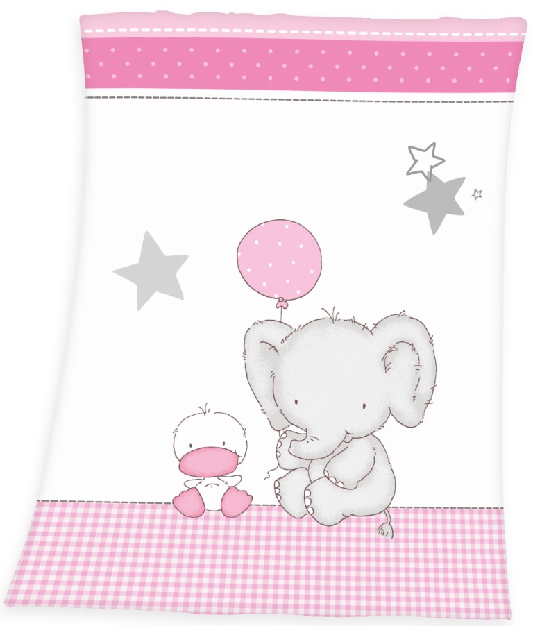 Babybest Elefant Fleece tæppe - 75 x 100 cm