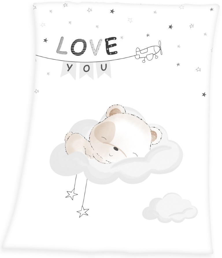 Babybest Sleeping little bear Fleece tæppe - 75 x 100 cm