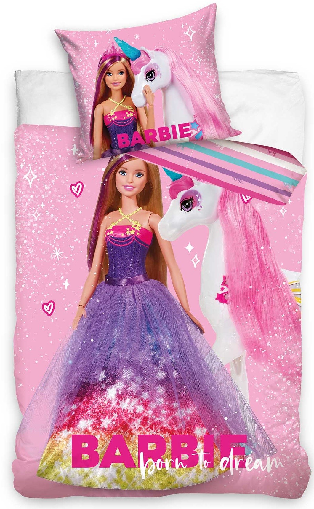 Se Barbie 'Born To Dream' Sengetøj 140X200 Cm - 100 Procent Bomuld hos MM Action