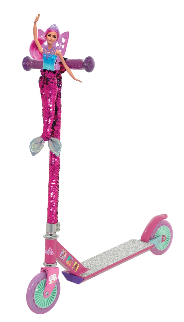 Se Barbie Havfrue Løbehjul med Pailletter og glitter til børn hos MM Action