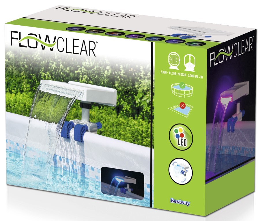 Se Bestway Flowclear Beroligende LED-vandfald til Pool hos MM Action