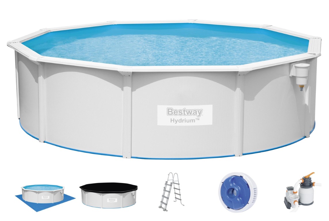 Billede af Bestway Hydrium 460 x 120 cm stål pool m/sandfilter, stige mv