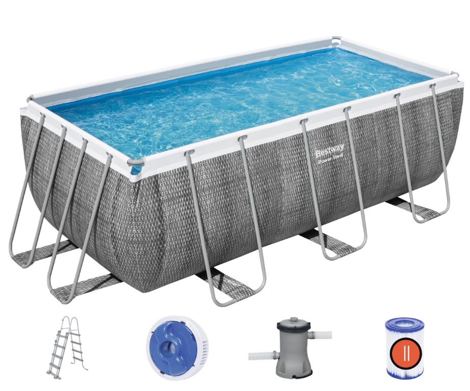 Billede af Bestway Power Steel 412 x 201 x 122 cm Rektangulær Pool m/pumpe m.v.