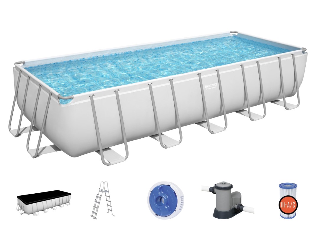 Billede af Bestway Power Steel Rektangulær Pool 640 x 274 x 132 cm