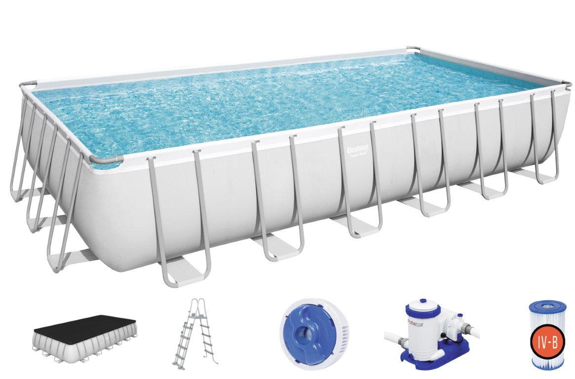 Bestway  Power Steel Rektangulær Pool 732 x 366 x 132 cm