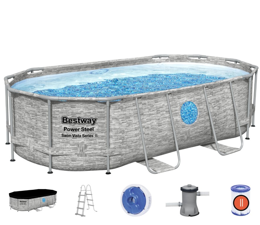 Bestway  Power Steel Swim Vista II 427 x 250 x 100 cm - Ny Model