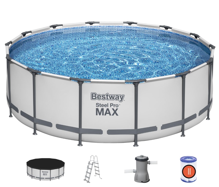 Bestway Steel Pro MAX Frame Pool 427 x 122 cm  m/pumpe, stige m.v.