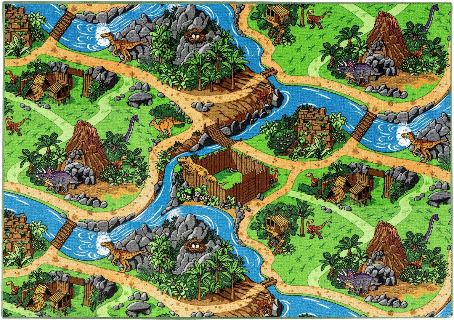 Se Bil Legetæppe ''Dino World'' 140 x 200 cm hos MM Action