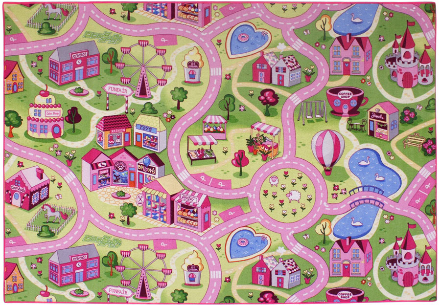 Bil Legetæppe Sweet Town 140 x 200 cm