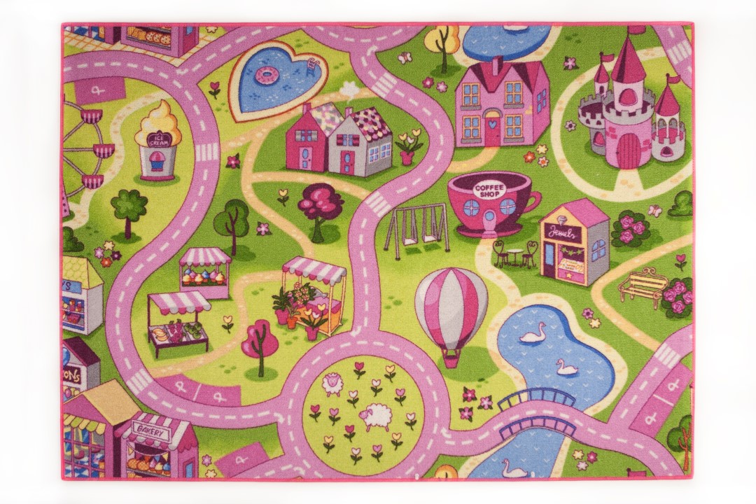 Se Bil Legetæppe Sweet Town 95 x 133 cm hos MM Action