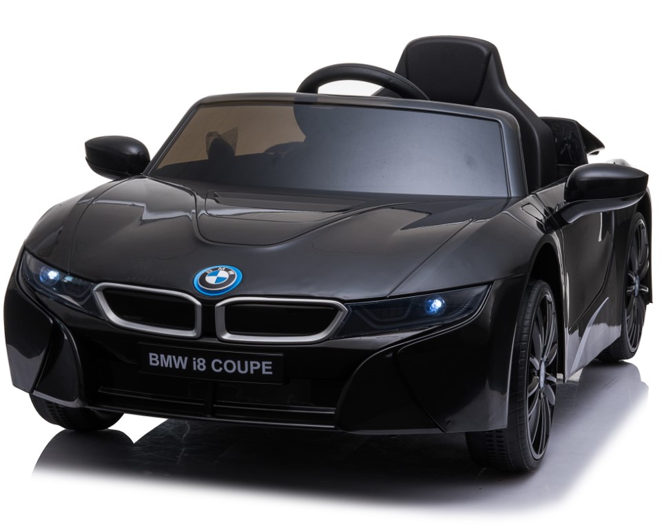 Billede af BMW i8 Coupe Elbil til børn 12v m/Gummihjul + 2.4G + Lædersæde
