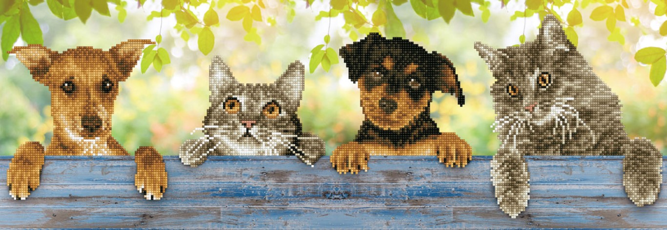 Billede af Diamond Dotz 81 x 28 cm - Hunde og katte