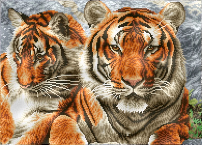 Billede af Diamond Dotz Squares 37 x 52 cm - Tigere