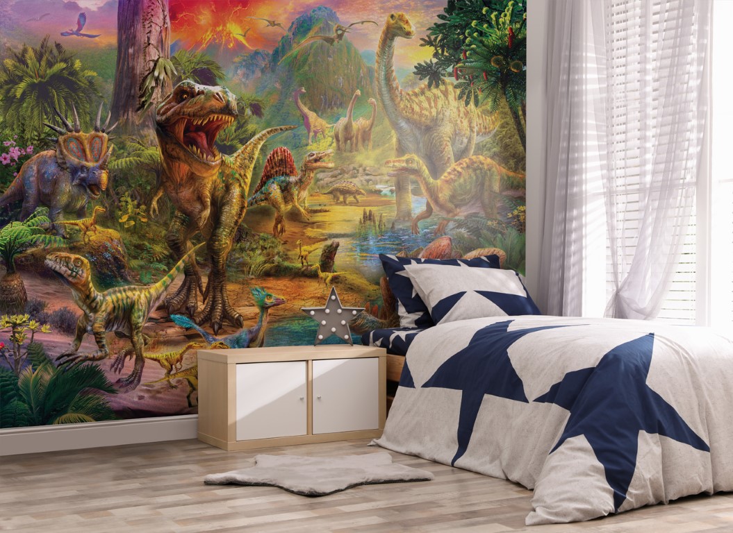 Se Dinosaur Kingdom tapet 243 x 305 cm hos MM Action