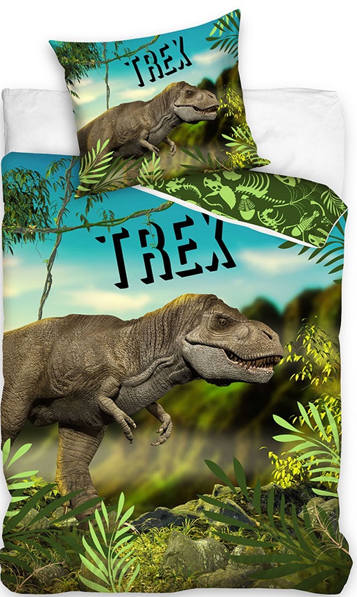 Billede af Dinosaur T-REX Sengetøj 140 x 200, 100 procent bomuld hos MM Action