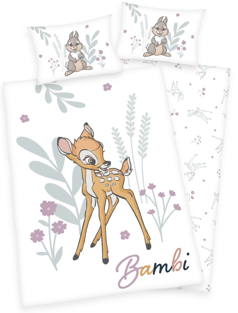 Se Disney Bambi Sengetøj 100X135 Cm - 100 Procent Bomuld - Green By Oeko-Tex hos MM Action