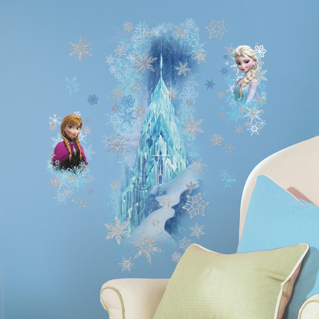 Se Disney Frost Slot Gigant Wallstickers Med Glitter hos MM Action