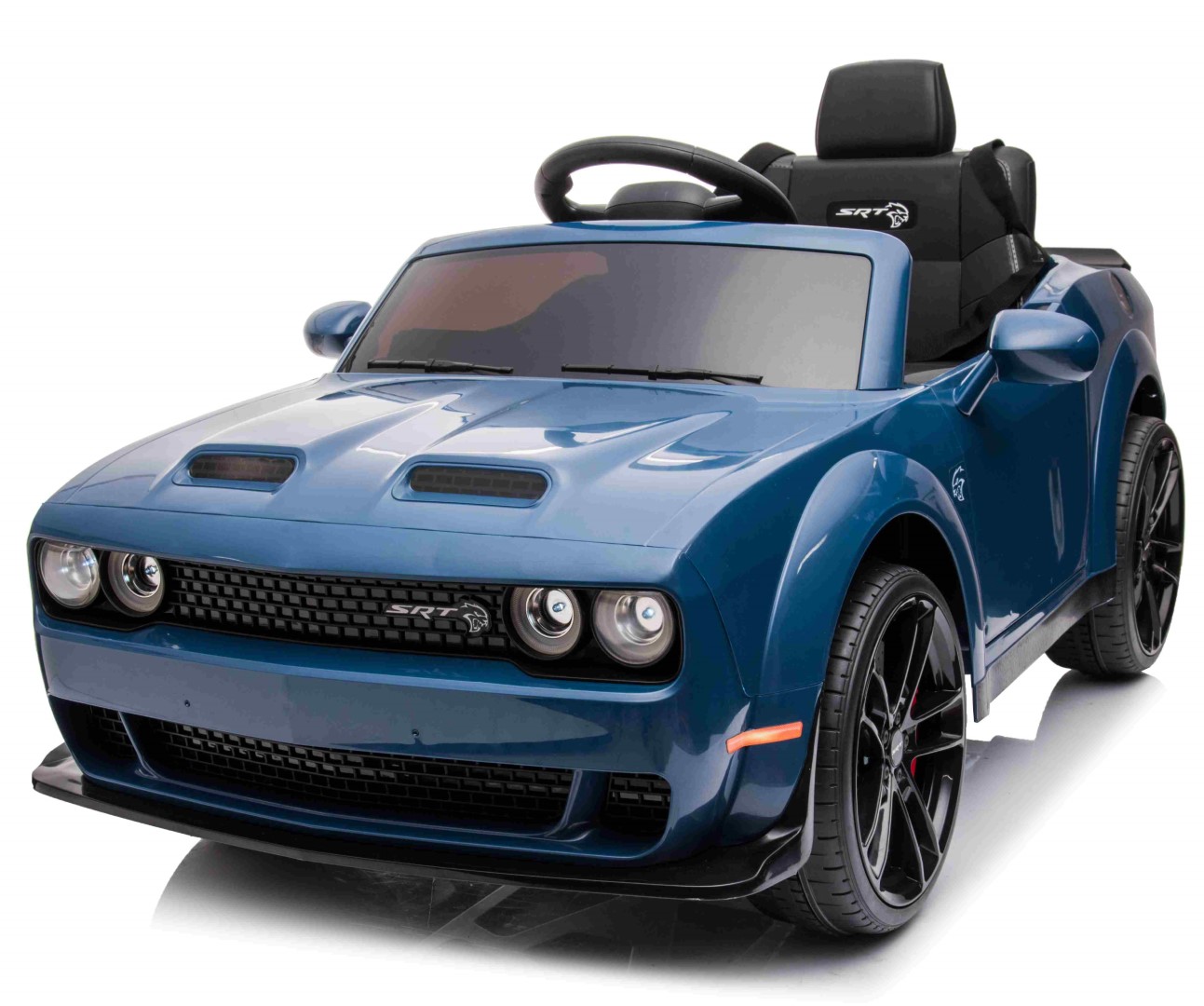 Se Dodge Challenger SRT elbil til børn 12v m/Gummihjul, 2.4G Remote, Lædersæde hos MM Action
