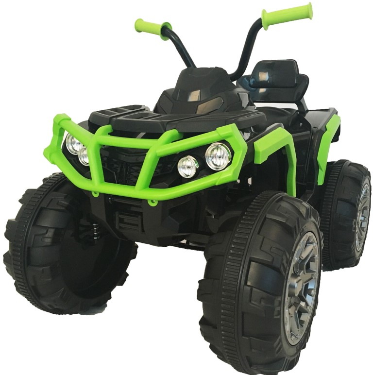 Se EL ATV Black til børn 12V med gummihjul. Sort/Grøn hos MM Action