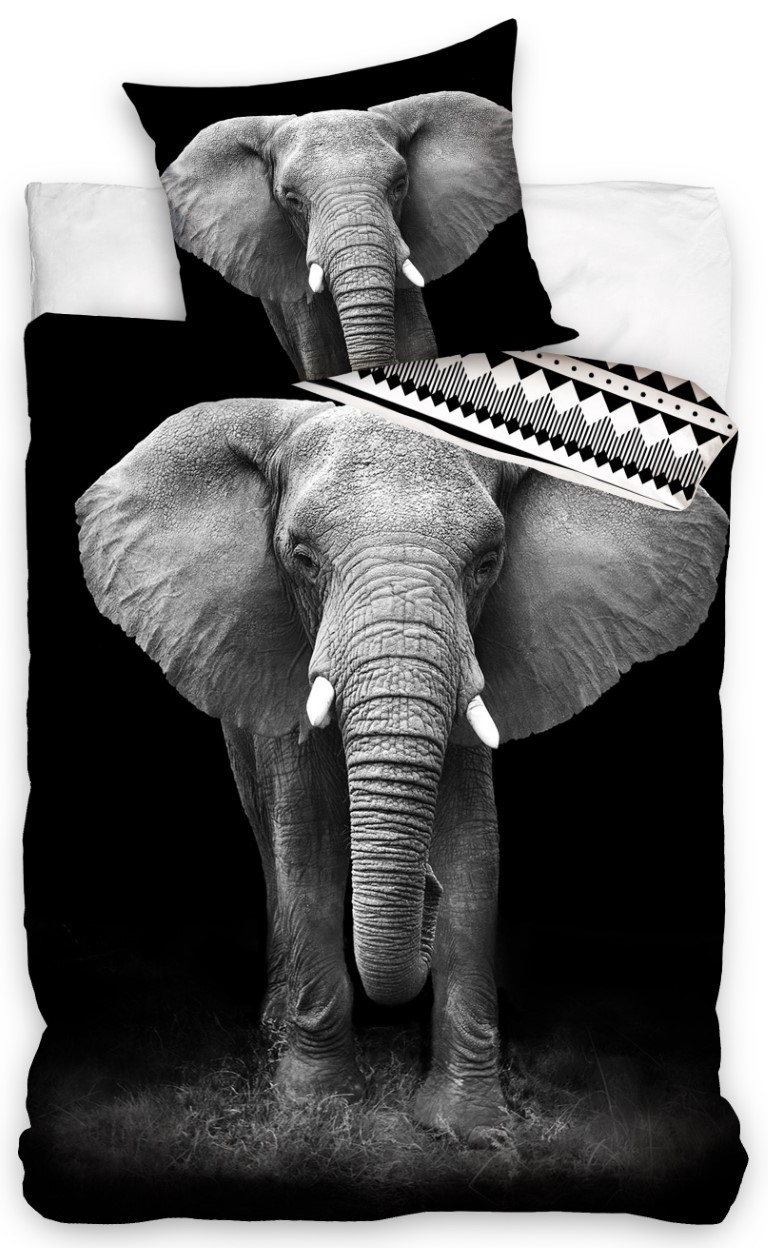 Billede af Elefant Sengetøj 140 x 200, 100 procent bomuld hos MM Action