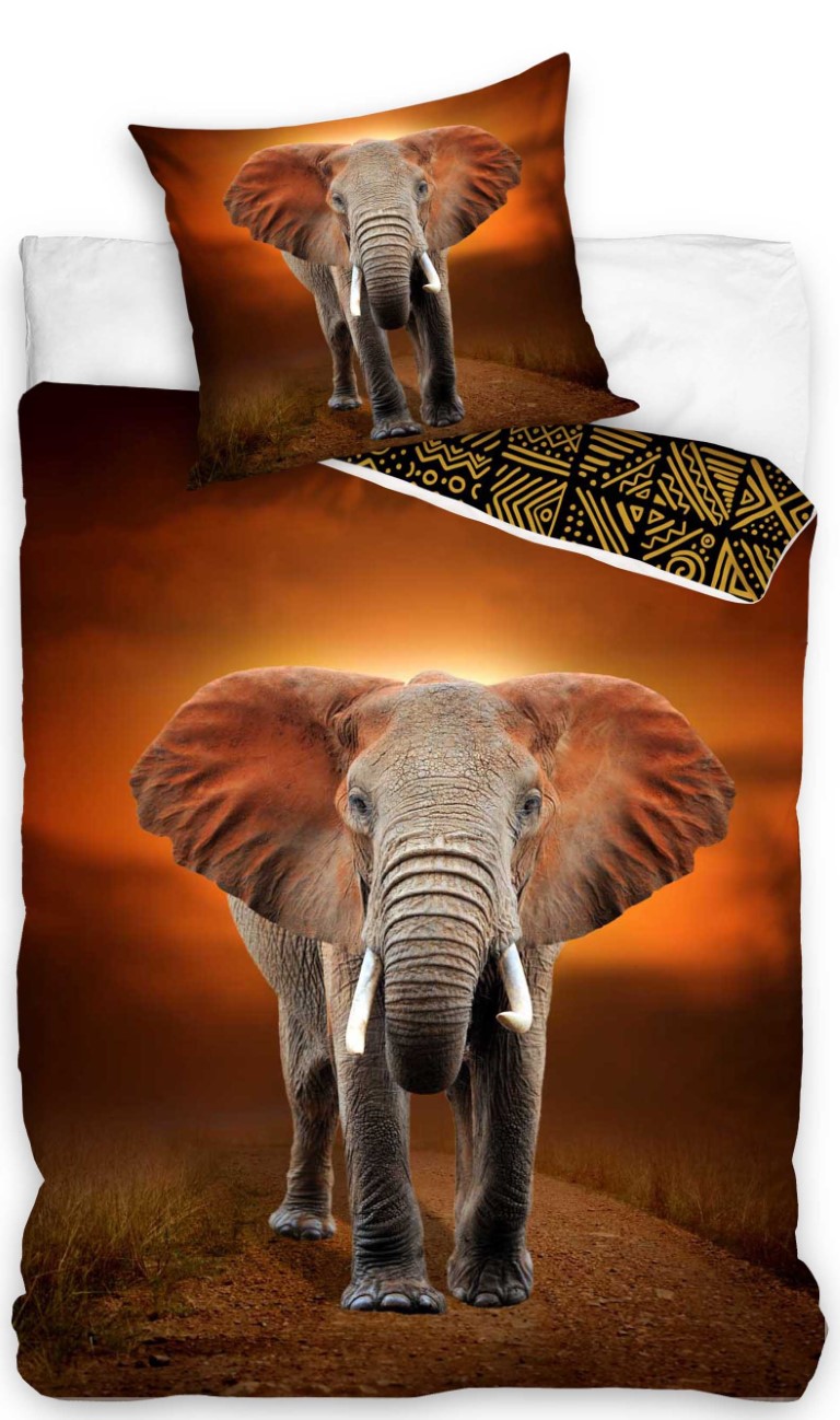 Billede af Elefant Sengetøj 140 x 200, 100 procent bomuld hos MM Action