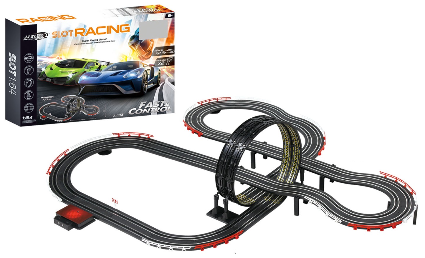Se Fast & Control Racerbane til børn 730cm 1:64 hos MM Action