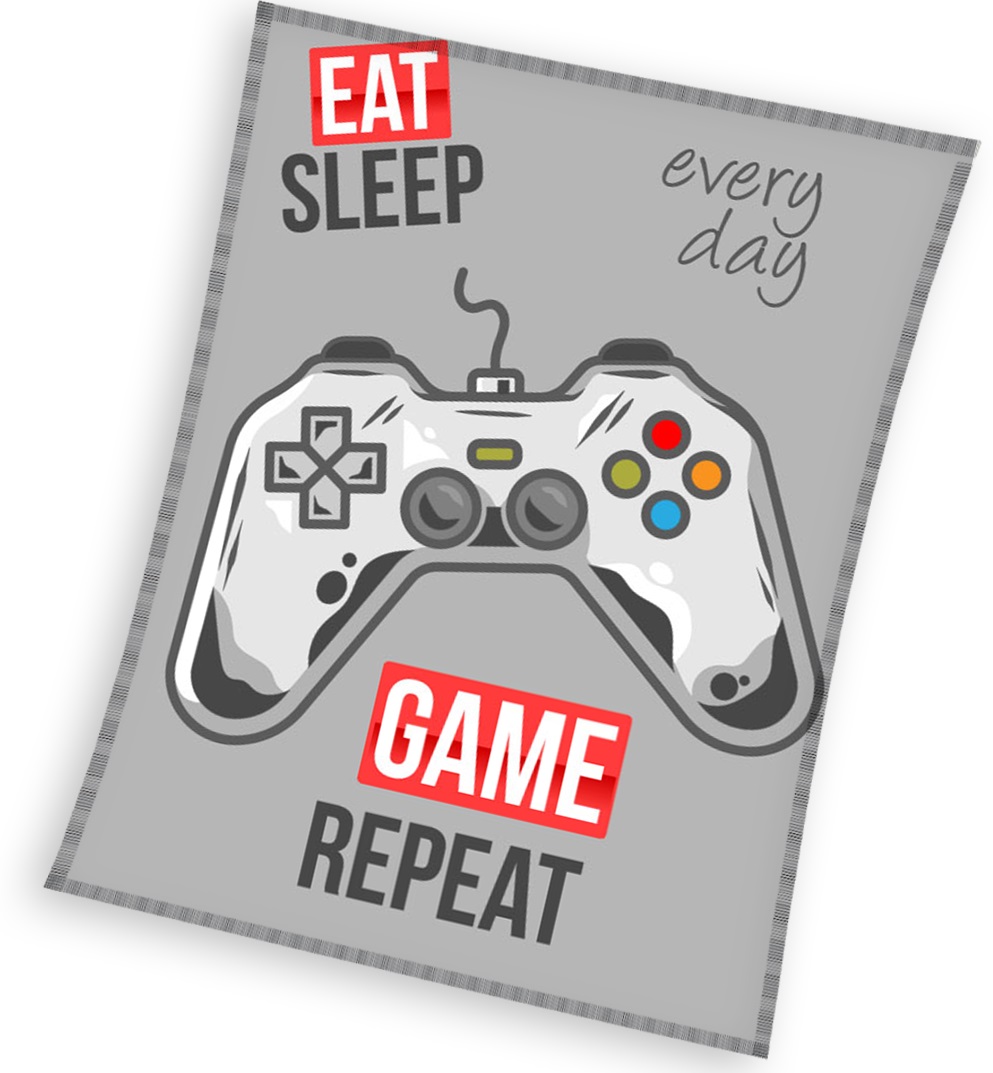 Se Gamer East Sleep Game Repeat Fleece Tæppe - 150 X 200 Cm hos MM Action