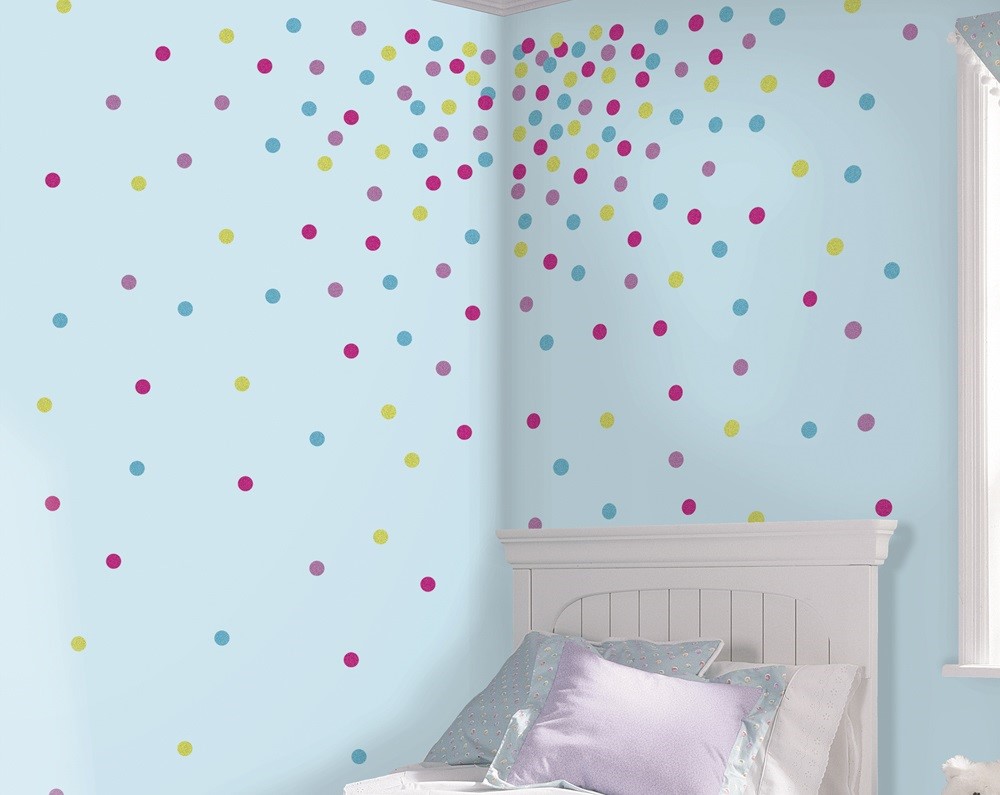 Billede af Glitterkonfetti i forskellige farver Wallstickers