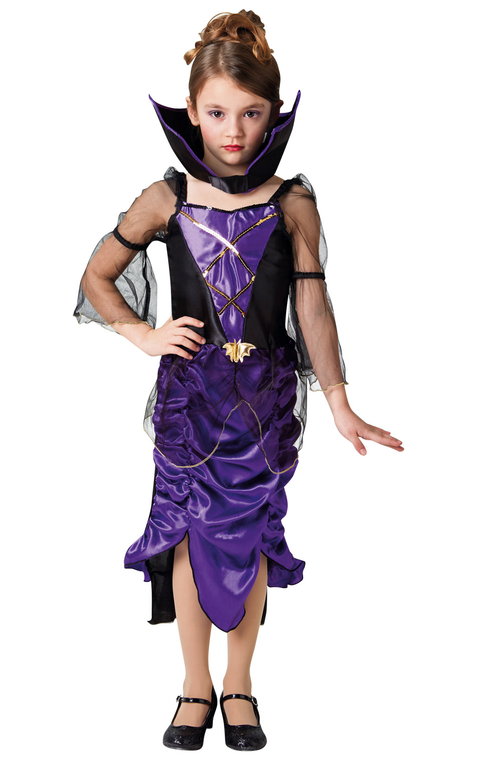 Billede af Gothic Vampyr Lilla Kappe Halloween udklædning til børn