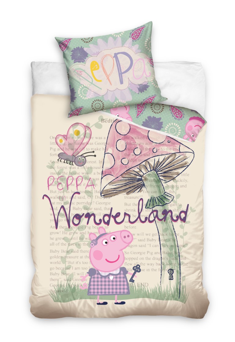 Se Gurli Gris 'Wonderland' Sengetøj, 100 Procent Bomuld hos MM Action