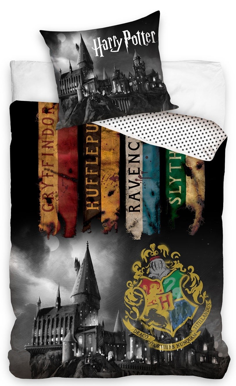 Billede af Harry Potter Hogwarts Mørkt Sengetøj, 100 procent bomuld hos MM Action