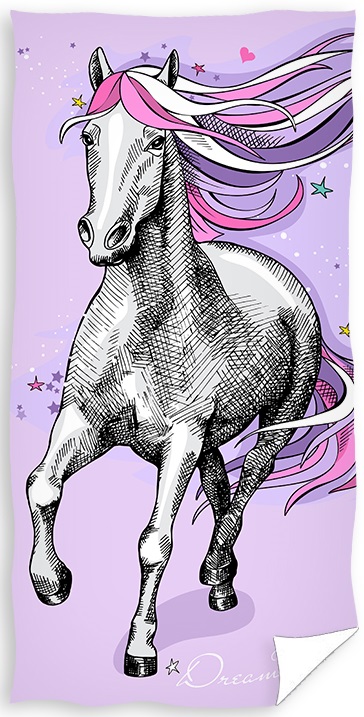 Hest Pink Badehåndklæde - 100 procent bomuld