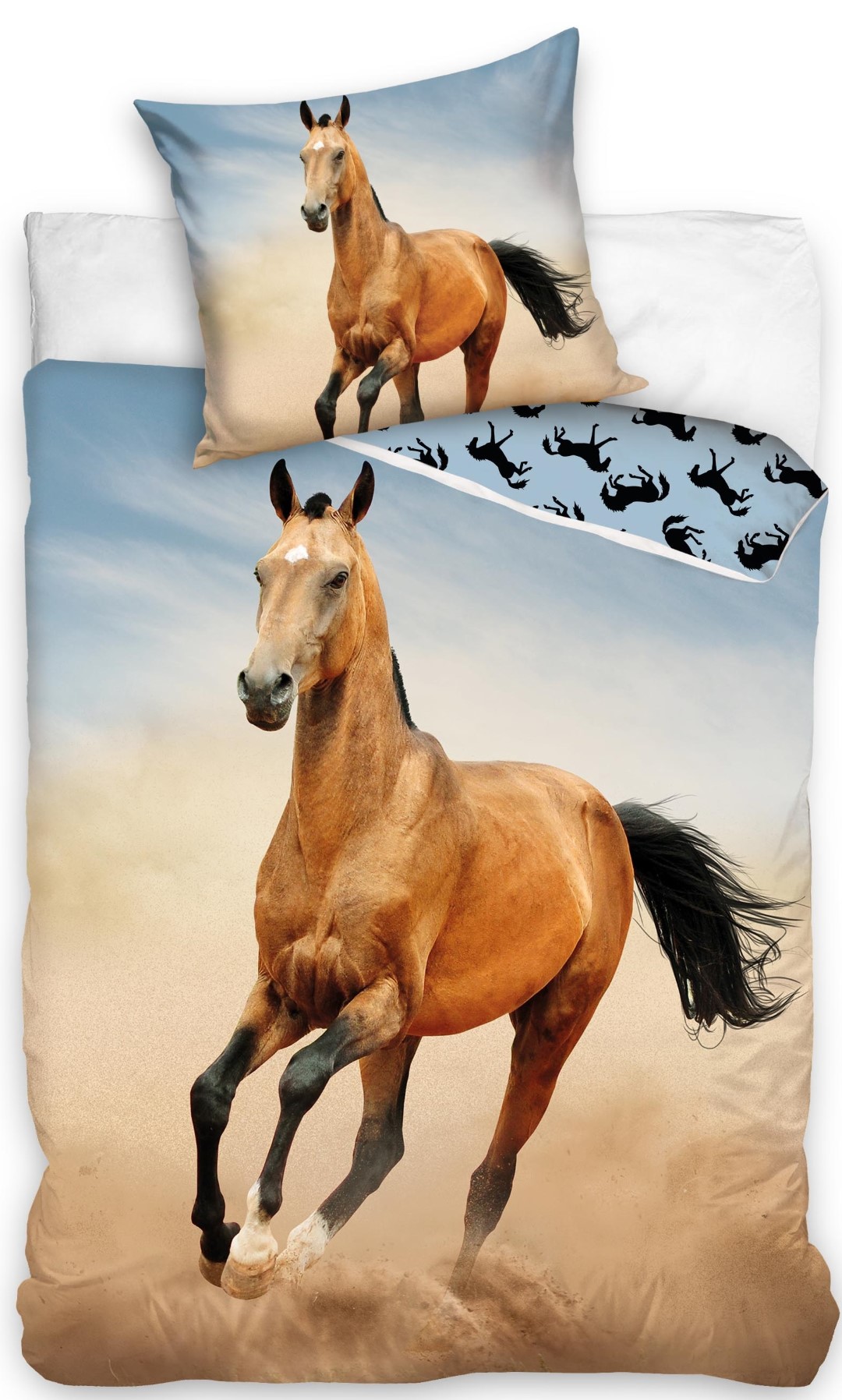 Billede af Heste Sengetøj 140 x 200 cm, 100 procent bomuld
