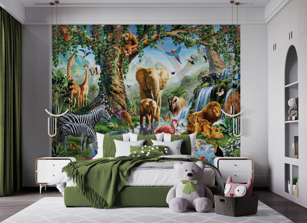 Se Jungle Vandfald Tapet 243x305 cm hos MM Action