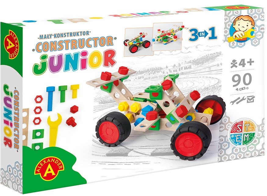 Se Junior Træ Konstruktionsbyggesæt 3-i-1 Buggy hos MM Action