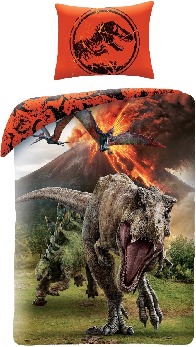 Se Jurassic World Sengetøj 2I1 Design - 100 Procent Bomuld hos MM Action