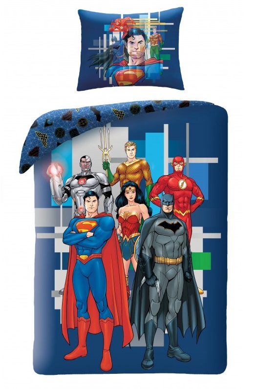 Billede af Justice League 2i1 Sengetøj model 2 - 100 procent bomuld