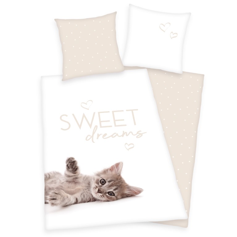 Se Kattekilling Sweet Dreams Sengetøj - 100 Procent Bomuld hos MM Action