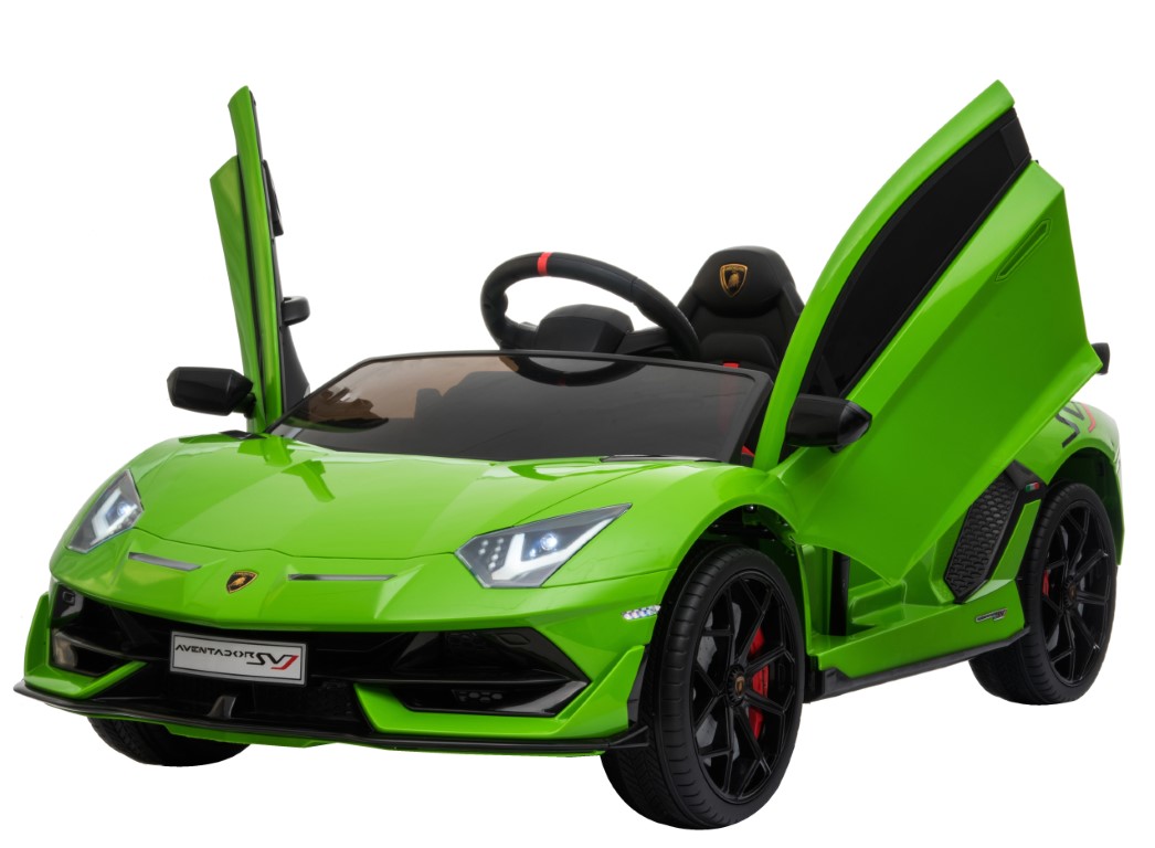 Lamborghini SVJ elbil til børn m/Gummihjul + 2.4G GRØN