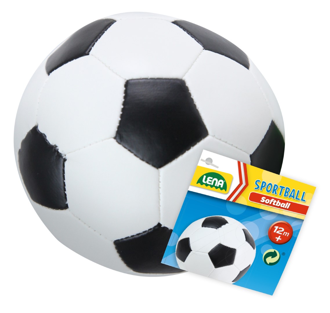 Billede af Lena blød fodbold sort/hvid, 13 cm