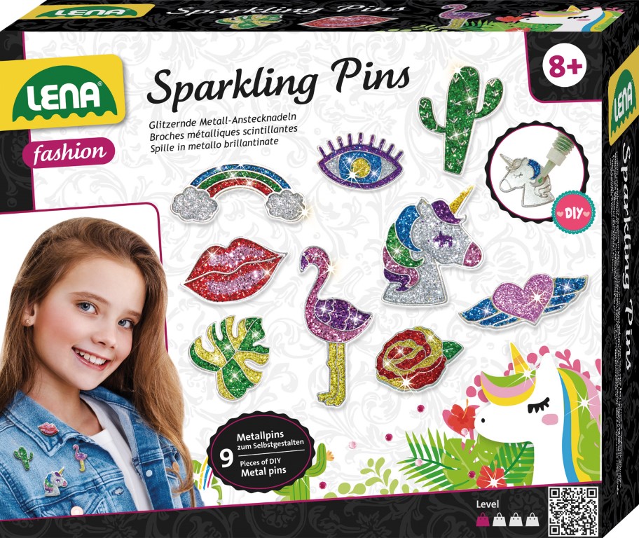 Se Lena Metal Sparkling Pins til børn hos MM Action