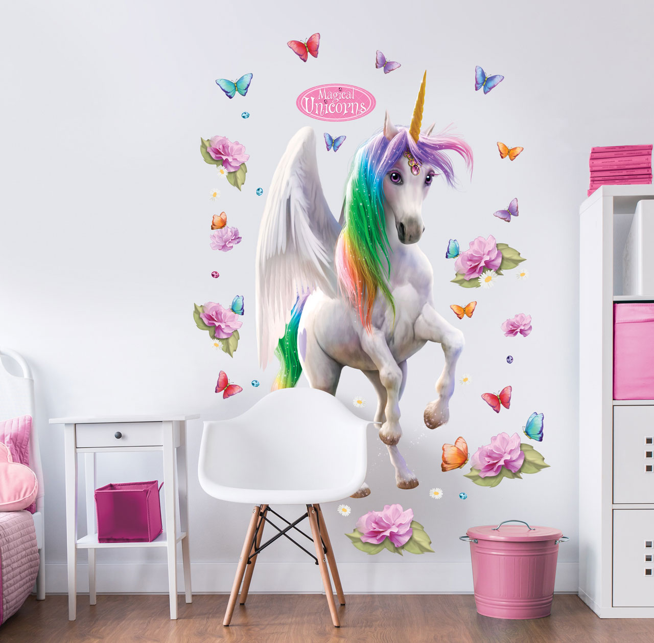 Magiske Enhj rninger Magical Unicorn K mpe Figur Wallsticker