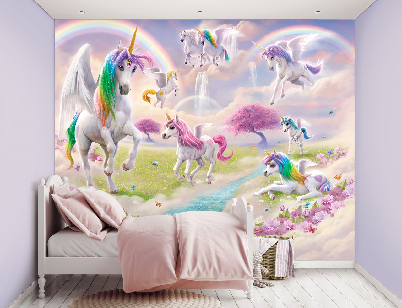 Billede af Magiske Enhjørninger / Magical Unicorns tapet 243 x 305 cm