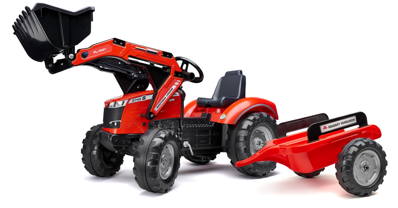 Blot Udsigt udsultet Massey Ferguson S8740 Pedal traktor til børn m/Frontskovl + Trailer Kr.  1.399 - på lager til omgående levering
