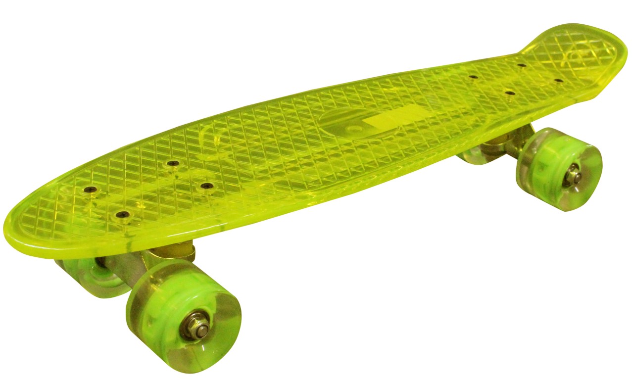 Se MCU-Sport Gult Transparent LED Skateboard m/LED Lys + ABEC7 hos MM Action