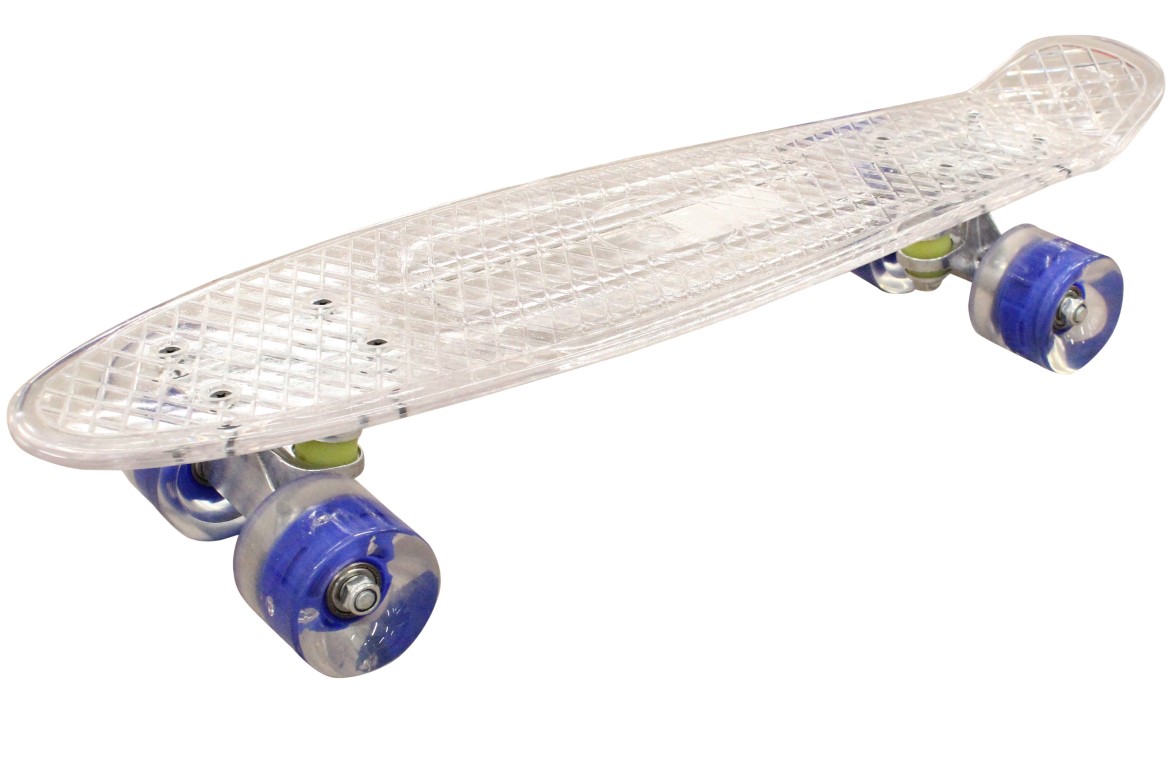 MCU-Sport  Hvidt Transparent LED Skateboard m/LED Lys + ABEC7