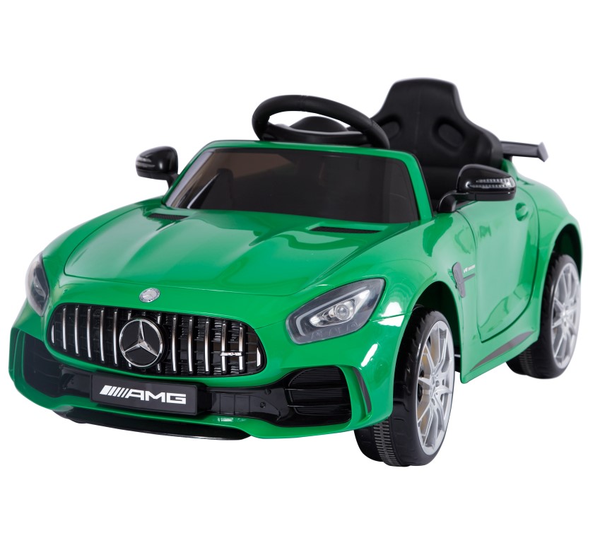Billede af Mercedes GTR AMG Grøn til Børn 12V m/2.4G fjernbetjening og Gummihjul